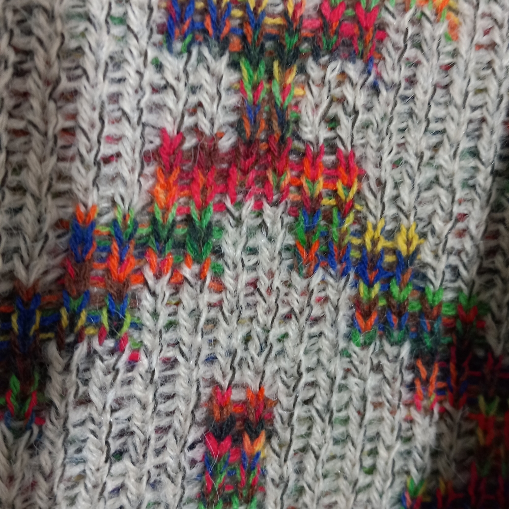 Design Lab Beige Multicolor Patterned Cardigan Size L - Picture 4 of 10